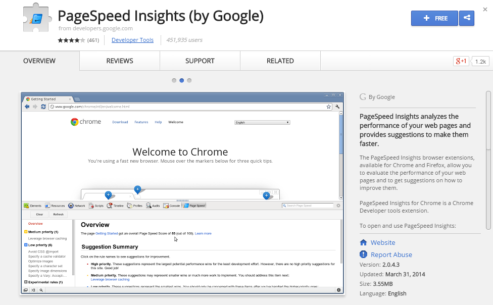 PageSpeed Insights by Google-Best Chrome Extensions for Developers