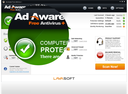 Lavasoft Free Ad Aware antivirus-Best Free Antivirus Software to Remove Virus From Your PC