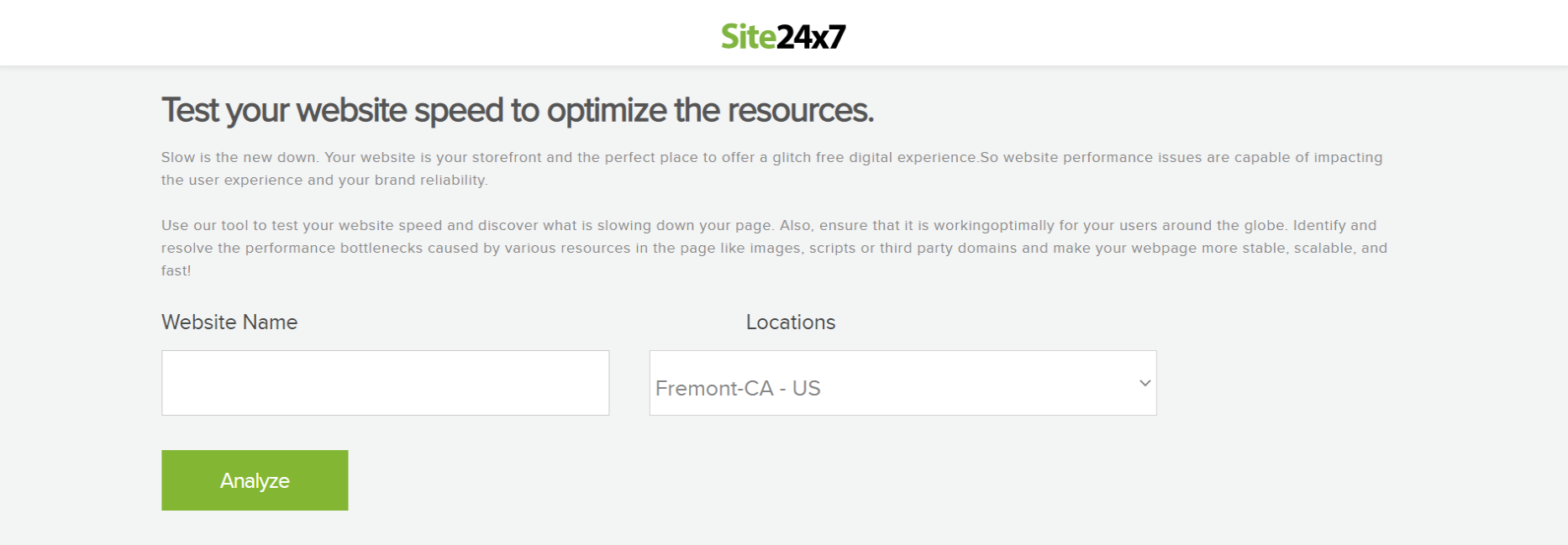 Site24x7-Best Website Page Speed Test Tools-Mobile Site-Desktop Site